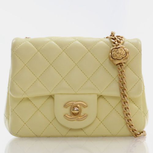 Quilted Lambskin Mini Sweet Camellia Adjustable Chain Square Flap Bag - Chanel - Modalova