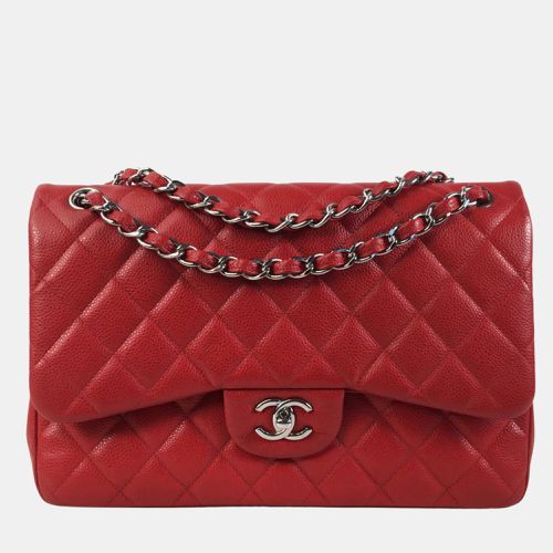 Caviar Leather Jumbo Classic Double Flap Shoulder Bag - Chanel - Modalova