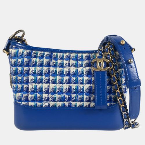 Blue Tweed and Leather Small Gabrielle Shoulder Bag - Chanel - Modalova