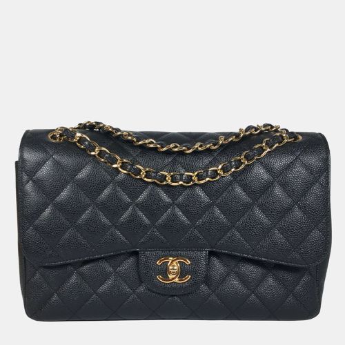 Caviar Leather Jumbo Classic Double Flap Shoulder Bags - Chanel - Modalova