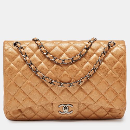 Quilted Caviar Leather Maxi Classic Double Flap Bag - Chanel - Modalova