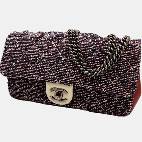 Red, Blue, and White Tweed Single Flap Bag - Chanel - Modalova