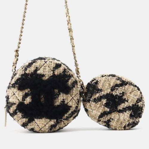 Black Tweed Round CC Chain Shoulder Bag - Chanel - Modalova