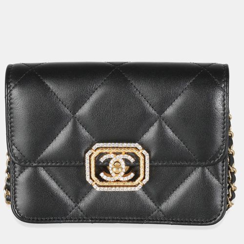 Quilted Calfskin Leather Strass Mini CC Flap Bag - Chanel - Modalova