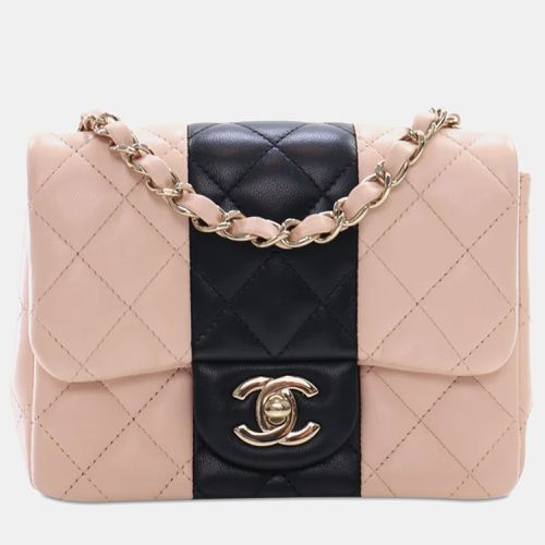 Mini Square Bicolor Classic Lambskin Single Flap Bag - Chanel - Modalova