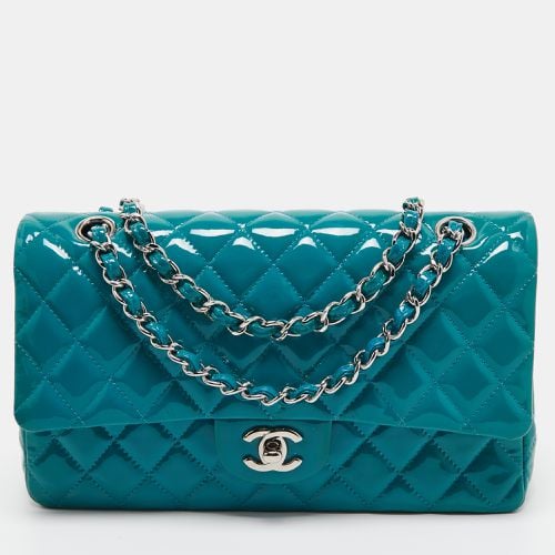 Teal Quilted Patent Leather Medium Classic Double Flap Bag - Chanel - Modalova