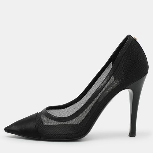 Mesh and Satin Cap Toe Pumps Size 37.5 - Chanel - Modalova