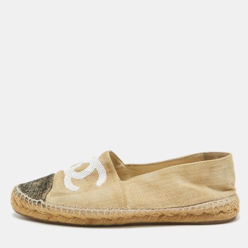 Raffia CC Cap Toe Espadrille Flats Size 40 - Chanel - Modalova