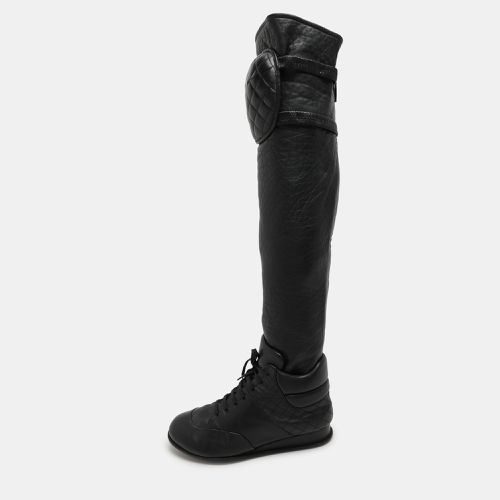 Quilted Leather Knee Length Boots Size 40 - Chanel - Modalova