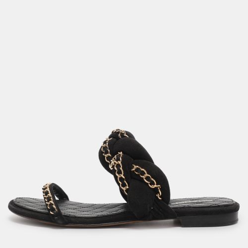 Suede Chain Embellished Flat Slides Size 36 - Chanel - Modalova