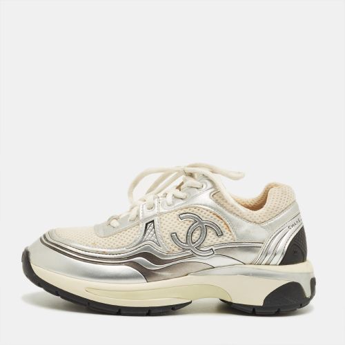 Tricolor Leather and Mesh CC Lace Up Sneakers Size 36 - Chanel - Modalova