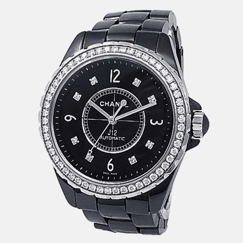 J12 H3109 Automatic Dial Ceramic Diamond Women's Wristwatch 38mm - Chanel - Modalova