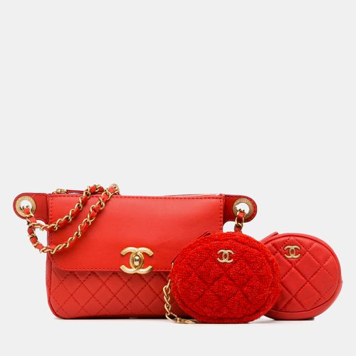 CC Quilted Calfskin Flap Belt Bag and Coin Purse - Chanel - Modalova