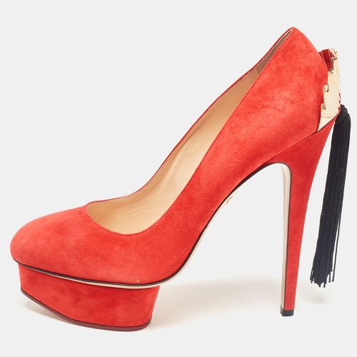 Suede Fan Tassel Dolly Pumps Size 41 - Charlotte Olympia - Modalova