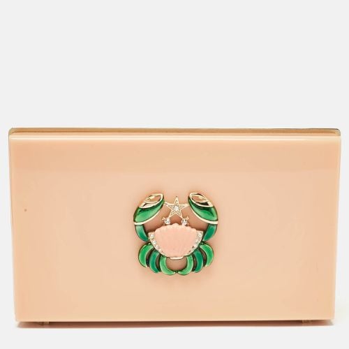 Peach Perspex Cancer Zodiac Pandora Box Clutch - Charlotte Olympia - Modalova