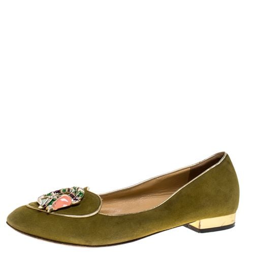 Suede Capricorn Smoking Slippers Size 37.5 - Charlotte Olympia - Modalova