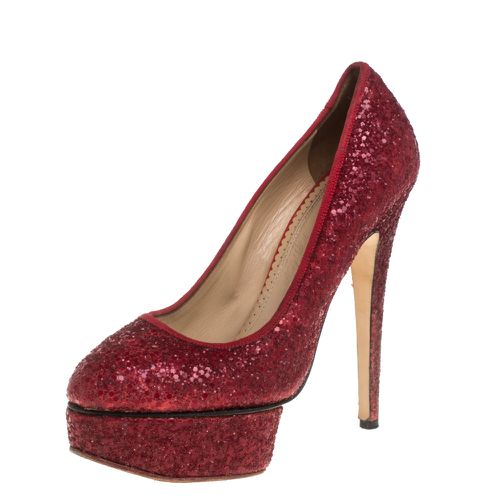 Glitter Priscilla Platform Pumps Size 38.5 - Charlotte Olympia - Modalova