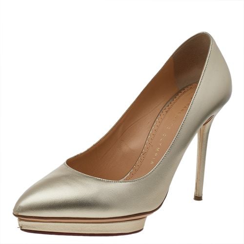 Metallic Leather Monroe Pumps Size 39 - Charlotte Olympia - Modalova