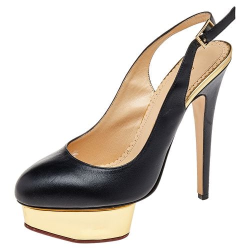 Leather Dolly Platform Slingback Pumps Size 38.5 - Charlotte Olympia - Modalova