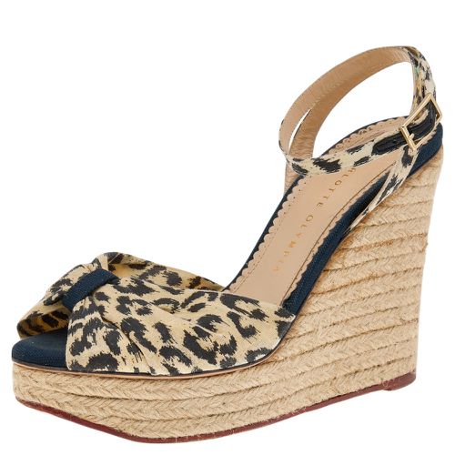 Fabric Wedge Espadrille Sandals Size 38 - Charlotte Olympia - Modalova