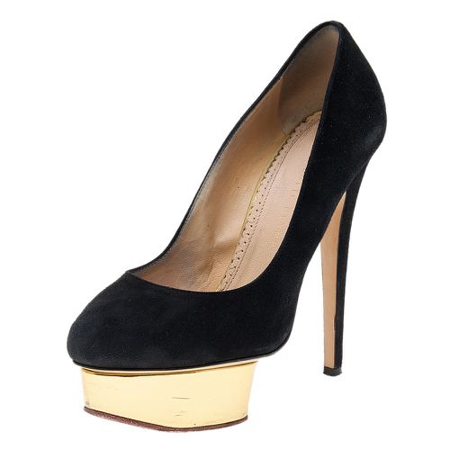 Suede Dolly Platform Pumps Size 37.5 - Charlotte Olympia - Modalova