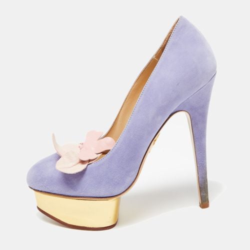 Lavender Suede Dolly Platform Pumps Size 37 - Charlotte Olympia - Modalova