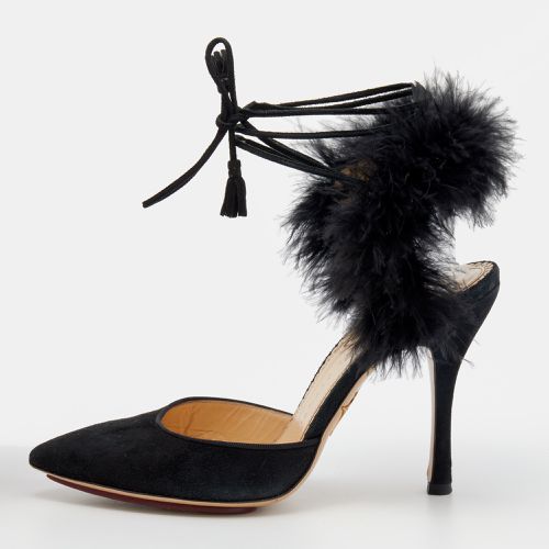 Ostrich Feather and Suede Sandals Size 36 - Charlotte Olympia - Modalova