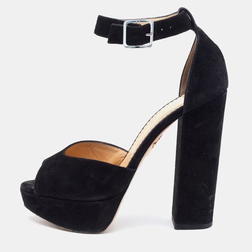 Suede Platform Ankle Strap Pumps Size 37.5 - Charlotte Olympia - Modalova