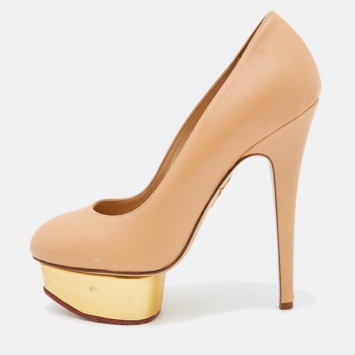 Gold Leather Platform Pumps Size 37 - Charlotte Olympia - Modalova