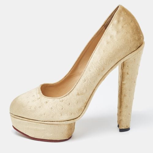 Olive Velvet Dolly Platform Pumps Size 39.5 - Charlotte Olympia - Modalova