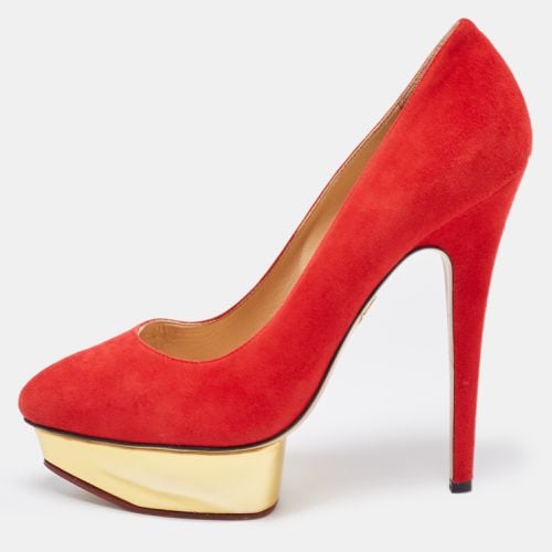 Suede Dolly Platform Pumps Size 38.5 - Charlotte Olympia - Modalova