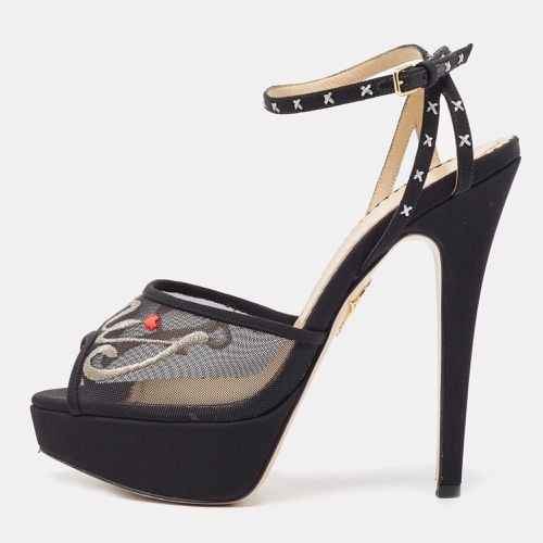 Mesh and Canvas Platform Sandals Size 37.5 - Charlotte Olympia - Modalova