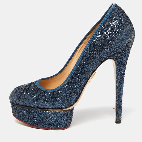 Glitter and Fabric Priscilla Platform Pumps Size 38 - Charlotte Olympia - Modalova