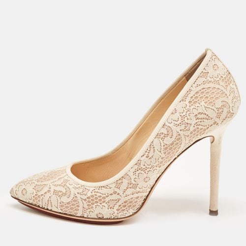 Lace and Satin Monroe Pointed Toe Pumps Size 39 - Charlotte Olympia - Modalova