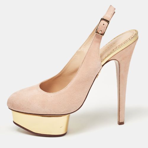 Suede Platform Slingback Pumps Size 37.5 - Charlotte Olympia - Modalova