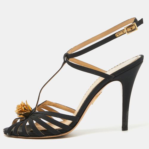 Satin Flower Detail Ankle Strap Sandals Size 40 - Charlotte Olympia - Modalova