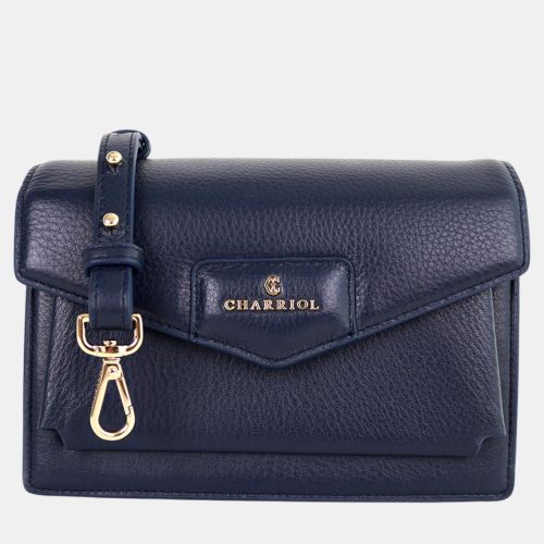 Navy Leather Twilight Handbag - Charriol - Modalova