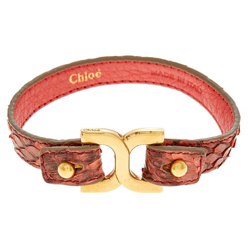 Dark Coral Ayer Snakeskin Leather Marcie Bracelet - Chloe - Modalova