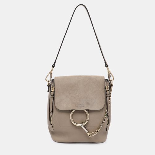 Suede and Leather Small Faye Day Backpack - Chloe - Modalova