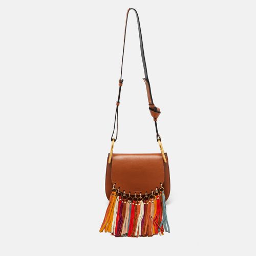 Leather Small Hudson Fringe Shoulder Bag - Chloe - Modalova