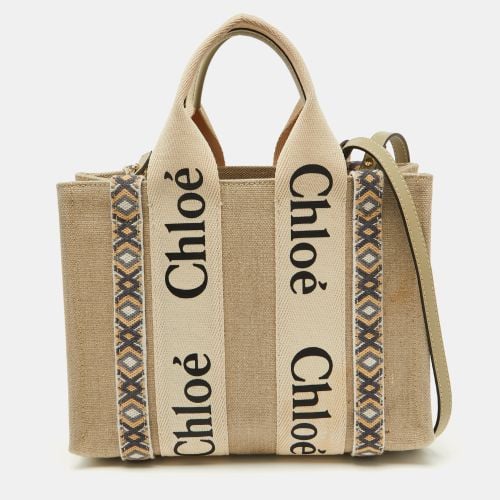 Chloe Beige Canvas Small Woody Tote - Chloe - Modalova