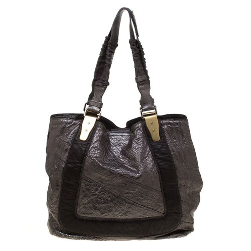 Grey Pebbled Leather Shopper Tote - Chloe - Modalova