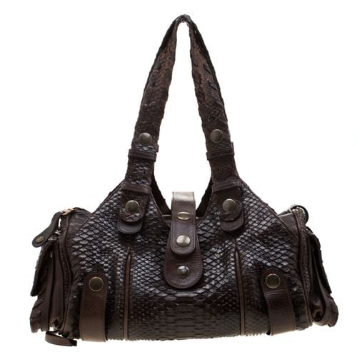 Dark Python and Leather Silverado Satchel - Chloe - Modalova