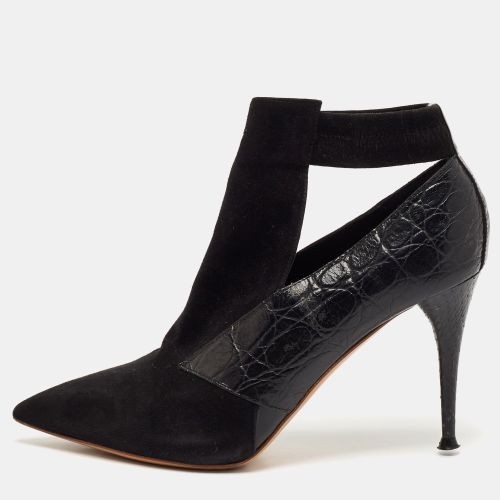 Croc Embossed Leather and Suede Ankle Length Boots Size 36 - Chloe - Modalova