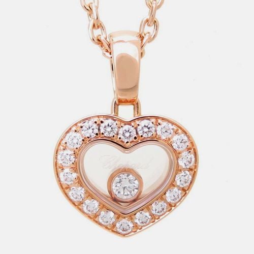 K Rose and Diamond Happy Diamonds Heart Pendant Necklace - Chopard - Modalova