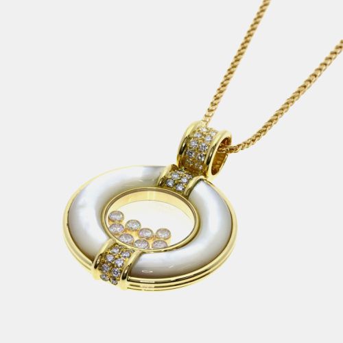 K Gold Happy Diamond Shell 8P Large Necklace - Chopard - Modalova