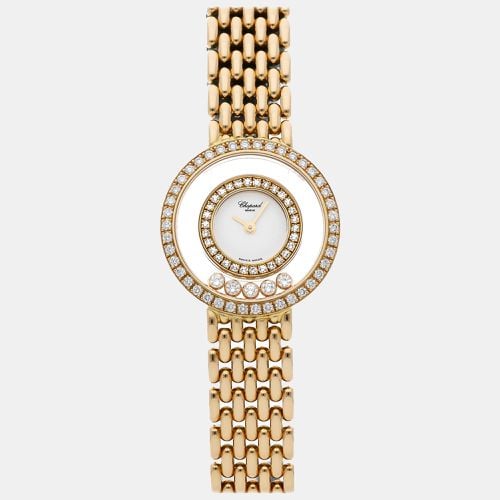 K Yellow Gold Diamond Happy Diamonds Quartz Women's Wristwatch 24 mm - Chopard - Modalova