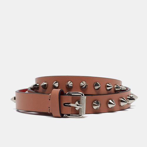 Leather Spike Slim Buckle Belt 70CM - Christian Louboutin - Modalova