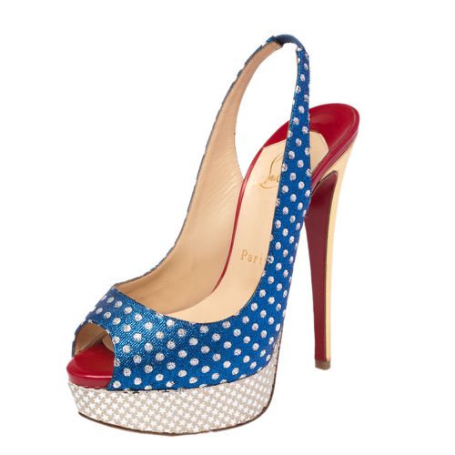 Metallic Fabric Miss America Slingback Pumps Size 36 - Christian Louboutin - Modalova