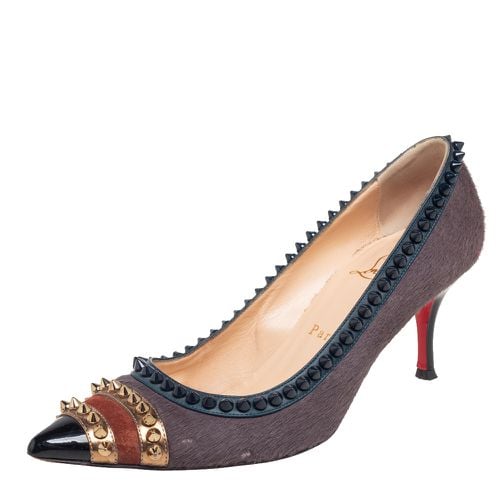 Pony Hair and Leather Malabar Hill Spiked Pointed Toe Pumps Size 37.5 - Christian Louboutin - Modalova